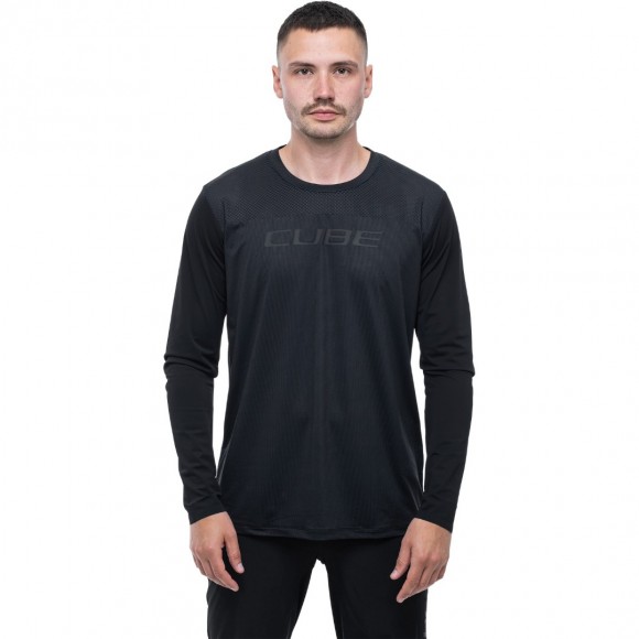 BLUZA CUBE VERTEX ROUND NECK PRO L/S BLACK