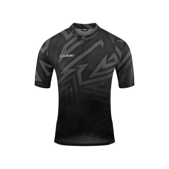 TRICOU CICLISM CUBE ATX JERSEY FULL ZIP CMPT S/S BLACK GREY