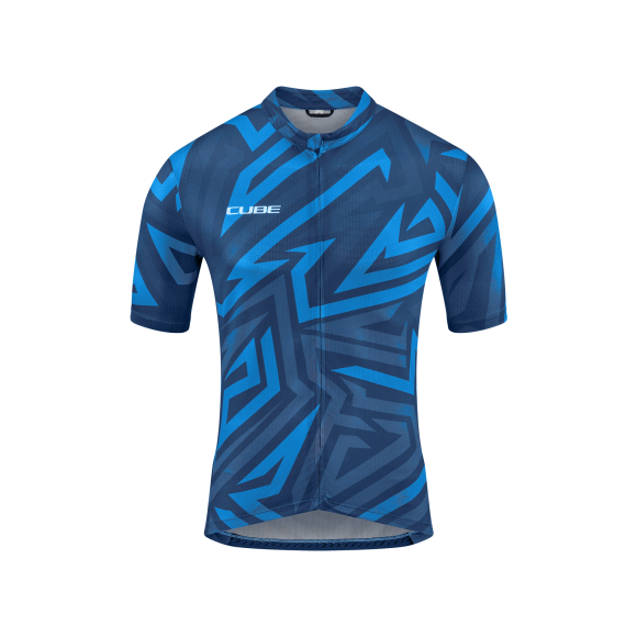 TRICOU CICLISM CUBE ATX JERSEY FULL ZIP CMPT S/S BLUE