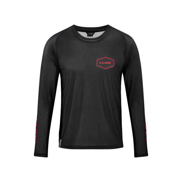 TRICOU CICLISM CUBE VERTEX ROUND NECK JERSEY L/S BLACK
