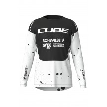 TRICOU CUBE MTB WS X FACTORY RACINGL/S BLACK/WHITE