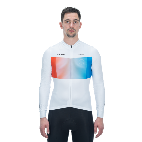 TRICOU CUBE TEAMLINE L/S WHITE/BLUE/RED TRICOU CUBE TEAMLINE L/S WHITE/BLUE/RED