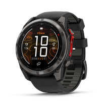 Ceas Sport Garmin Fenix 8 Pro – 51 mm, Microled, Sapphire, Titanium Cu Curea Din Silicon Carbon Grey DLC Titanium With Black / Pebble Grey