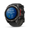 Ceas Sport Garmin Fenix 8 Pro – 51 mm, Microled, Sapphire, Titanium Cu Curea Din Silicon Carbon Grey DLC Titanium With Black / Pebble Grey