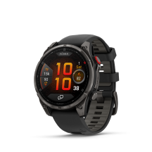 Ceas Sport Garmin Fenix 8 Pro – 51 mm, Amoled, Sapphire, Titanium Cu Curea Din Silicon Carbon Grey DLC Titanium With Black / Pebble Grey