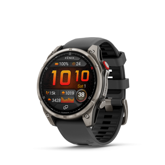 Ceas Sport Garmin Fenix 8 Pro – 47 mm, Amoled, Sapphire, Titanium Cu Curea Din Silicon Graphite / Black Ceas Sport Garmin Fenix 8 Pro – 47 mm, Amoled, Sapphire, Titanium Cu Curea Din Silicon Graphite / Black
