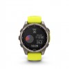Ceas Sport Garmin Fenix 8 – 47 mm, Solar, Sapphire, Titanium Cu Curea Din Silicon Amp yellow/graphite