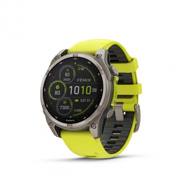 Ceas Sport Garmin Fenix 8 – 47 mm, Solar, Sapphire, Titanium Cu Curea Din Silicon Amp yellow/graphite Ceas Sport Garmin Fenix 8 – 47 mm, Solar, Sapphire, Titanium Cu Curea Din Silicon Amp yellow/graphite