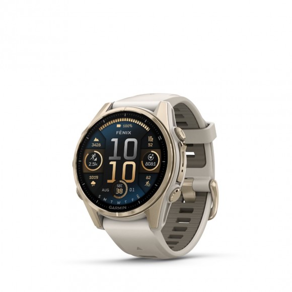 Ceas Sport Garmin Fenix – 43 mm, Amoled, Sapphire, Soft Gold Cu Curea Din Silicon Fog Grey/Dark Sandstone Ceas Sport Garmin Fenix – 43 mm, Amoled, Sapphire, Soft Gold Cu Curea Din Silicon Fog Grey/Dark Sandstone