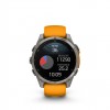 Ceas Sport Garmin Fenix 8 – 51 mm, Amoled, Sapphire, Titanium Cu Curea Din Silicon Spark Orange / Graphite