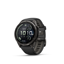 Ceas Sport Garmin Fenix 9 Pro – 43 mm, Titan DLC Carbon Gray Cu Curea Din Silicon Black / Pebble Gray