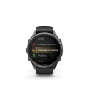 Ceas Sport Garmin Fenix 9 Pro – 43 mm, Titan DLC Carbon Gray Cu Curea Din Silicon Black / Pebble Gray