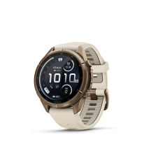 Ceas Sport Garmin Fenix 9 Pro – 43 mm, Titan Autumn Gold Cu Curea Din Silicon Cream / French Gray