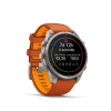 Ceas Sport Garmin Fenix 9 Pro – 51 mm, Titan Cu Curea Din Silicon Autumn Orange / Spark Orange