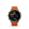 Ceas Sport Garmin Fenix 9 Pro – 51 mm, Titan Cu Curea Din Silicon Autumn Orange / Spark Orange