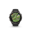 Ceas Sport Garmin Fenix 9 Pro – 43 mm, Titan DLC Carbon Gray Cu Curea Din Silicon Black / Pebble Gray