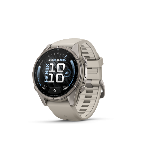 Ceas Sport Garmin Fenix 9 Pro – 43 mm, Titanium Cu Curea Din Silicon Fog Grey Ceas Sport Garmin Fenix 9 Pro – 43 mm, Titanium Cu Curea Din Silicon Fog Grey