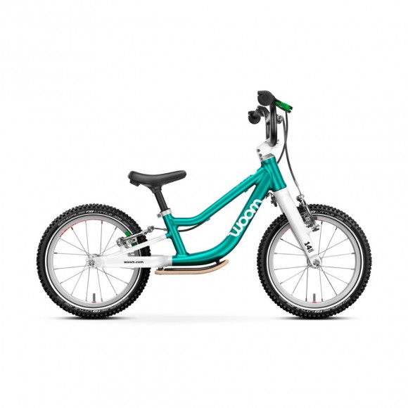 Bicicleta Woom GO 1 Plus 14" Metallic Turquoise Bicicleta Woom GO 1 Plus 14" Metallic Turquoise