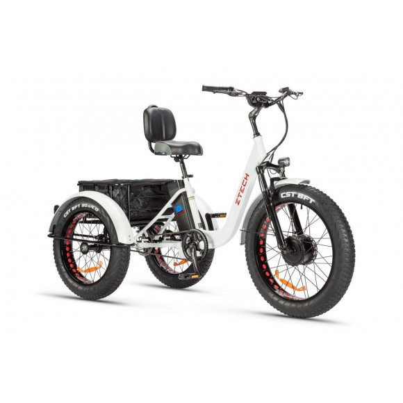 Tricicleta Electrica Ztech ZT-80 Mini Trailer White Tricicleta Electrica Ztech ZT-80 Mini Trailer White