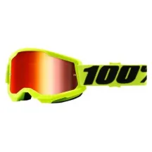 100% STRATA 2 Goggle Yellow Mirror Red Lens