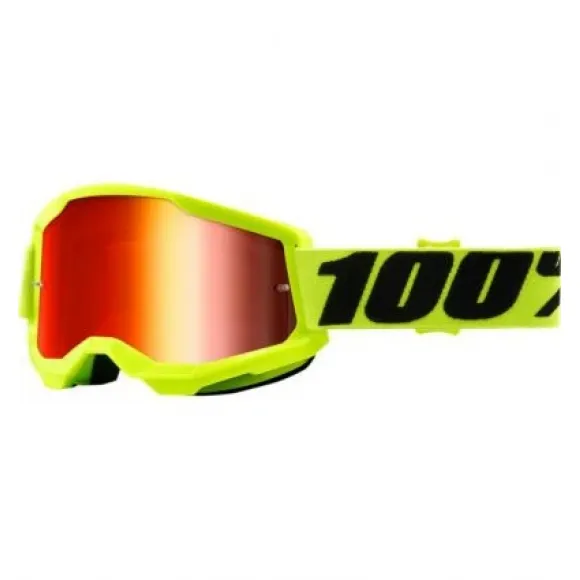 100% STRATA 2 Goggle Yellow Mirror Red Lens 100% STRATA 2 Goggle Yellow Mirror Red Lens