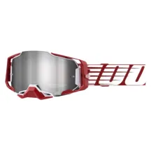 100% ARMEGA Goggle Oversized Deep Red - Flash Silver Lens