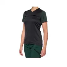 100% RIDECAMP Womens Short Sleeve Jersey Charcoal/Forest Green