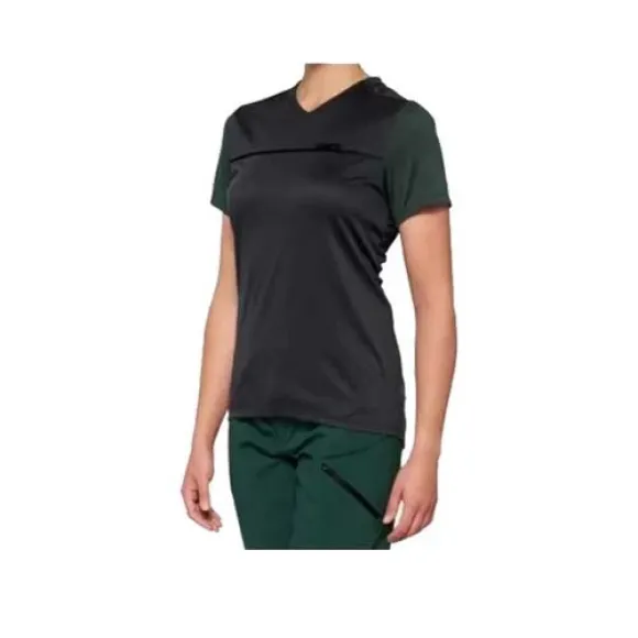 100% RIDECAMP Womens Short Sleeve Jersey Charcoal/Forest Green 100% RIDECAMP Womens Short Sleeve Jersey Charcoal/Forest Green
