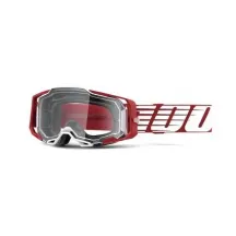100% ARMEGA Goggle Oversized Deep Red Clear Lens