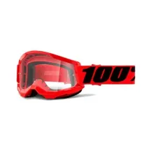 100% OCHELARI 100% STRATA 2 GOGGLE RED CLEAR LENS