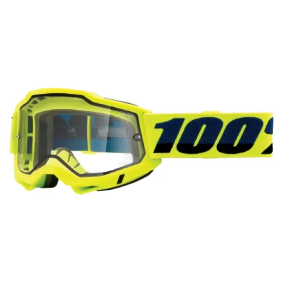 100% ACCURI 2 Enduro Moto Goggle Fluo Yellow - Clear Dual Lens 100% ACCURI 2 Enduro Moto Goggle Fluo Yellow - Clear Dual Lens