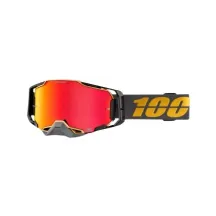 100% OCHELARI 100% ARMEGA Falcon5 BLACK/GOLD HiPER Red Mirror Goggles
