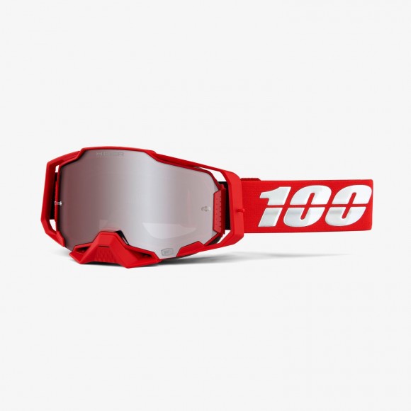OCHELARI 100% ARMEGA Goggle WAR Red - HiPER Silver Mirror Lens