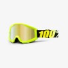 OCHELARI 100% STRATA Goggle Neon Yellow - Mirror Gold Lens OCHELARI 100% STRATA Goggle Neon Yellow - Mirror Gold Lens