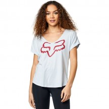 TRICOU FOX RESPONDED SS V NECK ROLL SLEEVE WHITE