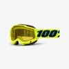 OCHELARI 100% ACCURI 2 Snowmobile Fluo Yellow - Yellow Vented Dual Lens OCHELARI 100% ACCURI 2 Snowmobile Fluo Yellow - Yellow Vented Dual Lens