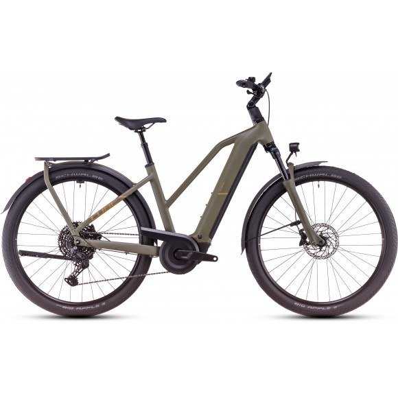 BICICLETA ELECTRICA CUBE KATHMANDU HYBRID PRO 800 TRAPEZE DUSTYOLIVE GOLD 2025
