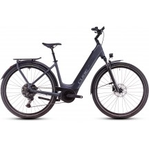 BICICLETA ELECTRICA CUBE TOURING 28" HYBRID PRO 625 EASY ENTRY METALLICGREY CHROME 2025