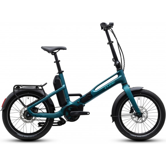 BICICLETA ELECTRICA CUBE FOLD HYBRID DELUXE 540 METALLICPETROL SEA 2027