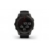 Ceas Garmin Fenix 7 Solar Rama Gri DLC Titanium si curea din Silicon Neagra, Culoare: Black