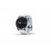 Ceas Garmin Fenix 7 Sapphire Solar Rama Albastra Mineral Blue DLC Titanium si curea din silicon alba Whitestone, Culoare: Black