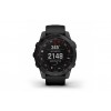 Ceas Garmin Fenix 7X Sapphire Solar Rama Gri Inchis DLC Titanium si curea din Silicon Neagra, Culoare: Black