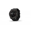 Ceas Garmin Fenix 7X Sapphire Solar Rama Gri Inchis DLC Titanium si curea din Silicon Neagra, Culoare: Black