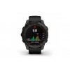 Ceas Garmin Fenix 7X Solar Rama Gri DLC Titanium si curea din Silicon Neagra, Culoare: Black