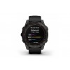 Ceas Garmin Fenix 7X Solar Rama Gri DLC Titanium si curea din Silicon Neagra, Culoare: Black