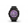 Ceas Garmin Fenix 7X Solar Rama Gri DLC Titanium si curea din Silicon Neagra, Culoare: Black