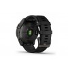 Ceas Garmin Fenix 7X Solar Rama Gri DLC Titanium si curea din Silicon Neagra, Culoare: Black