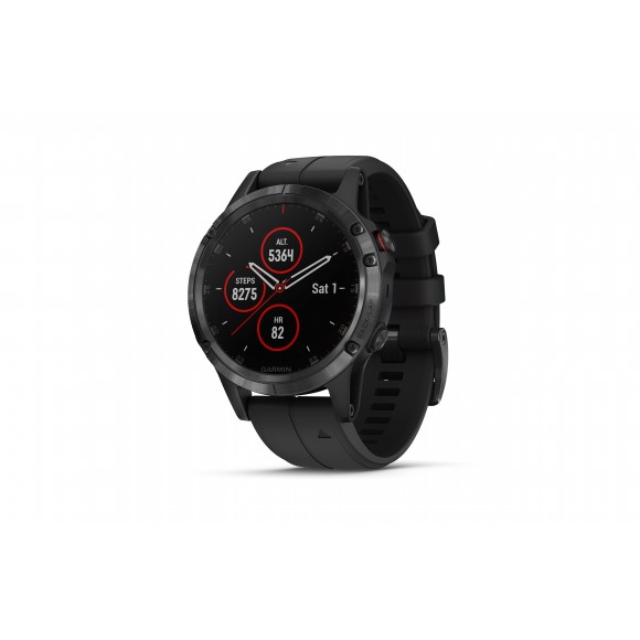 Ceas Garmin Fenix 5S Plus Sapphire negru, curea neagra, Culoare: Black