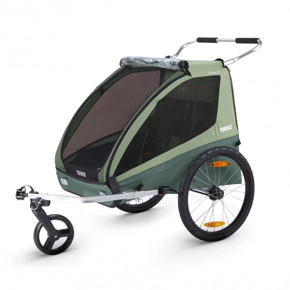 Carucior Chariot Thule Coaster XT Basil Green Carucior Chariot Thule Coaster XT Basil Green