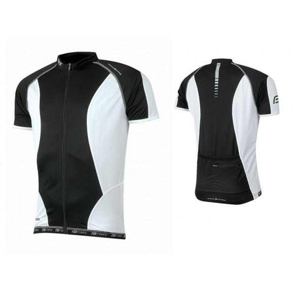 Tricou ciclism Force T12 negru/alb